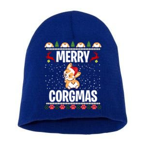 Corgi Ugly Christmas Sweater Merry Corgmas Santa Corgi Gift Short Acrylic Beanie