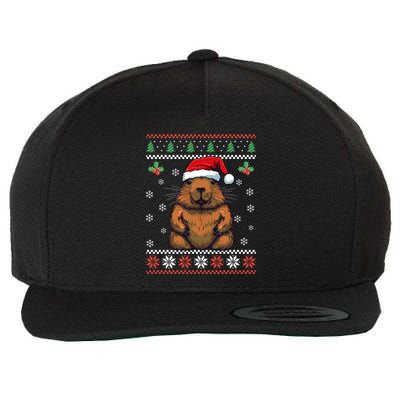 Capybara Ugly Christmas Xmas Dults Gift Wool Snapback Cap