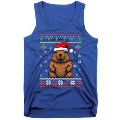 Capybara Ugly Christmas Xmas Dults Gift Tank Top