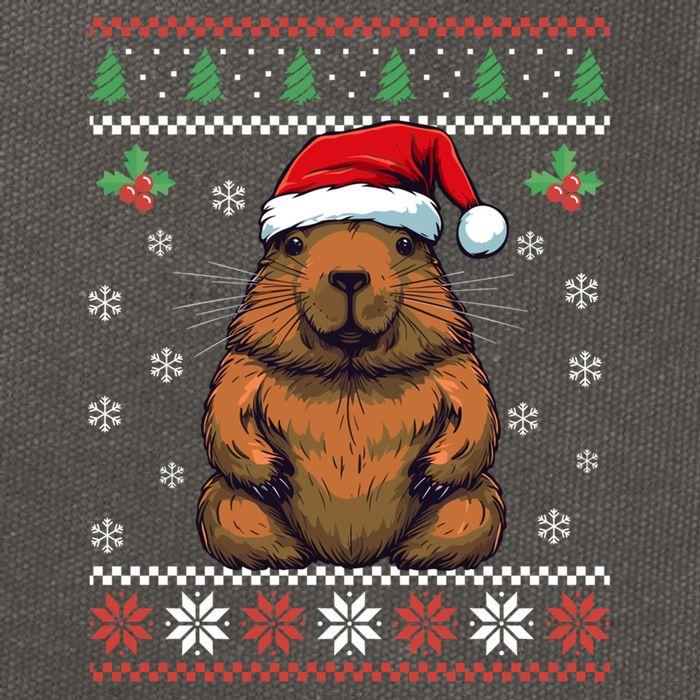 Capybara Ugly Christmas Xmas Dults Gift Cotton Canvas Backpack