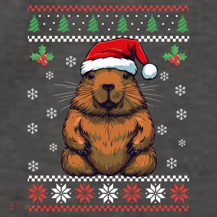 Capybara Ugly Christmas Xmas Dults Gift Vector Backpack