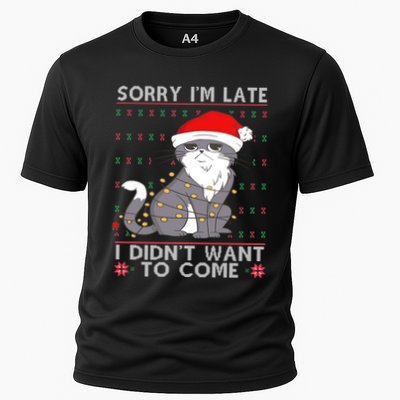 Cat Ugly Christmas Sweater Ideas Sorry Im Late I DidnT Want Cute Gift Performance Shirt