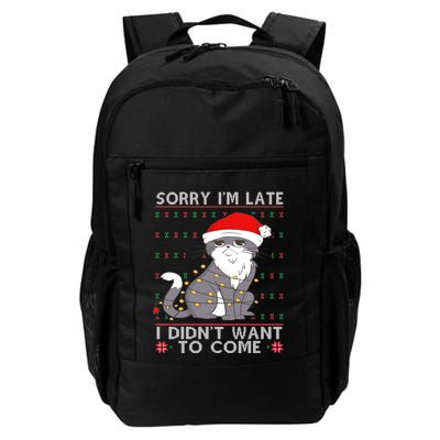 Cat Ugly Christmas Sweater Ideas Sorry Im Late I DidnT Want Cute Gift Backpack