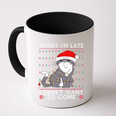 Cat Ugly Christmas Sweater Ideas Sorry Im Late I DidnT Want Cute Gift Mug