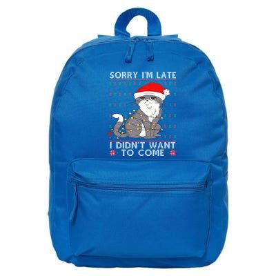 Cat Ugly Christmas Sweater Ideas Sorry Im Late I DidnT Want Cute Gift 16 in Basic Backpack