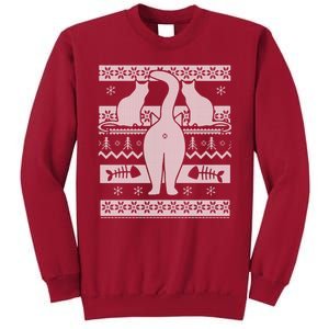 Cat Ugly Christmas Funny Kitten Pet Lovers Xmas Sweatshirt Tall Sweatshirt