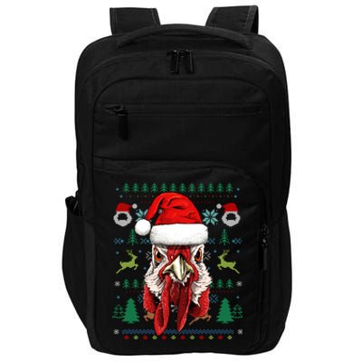 Chicken Ugly Christmas Santa Hat Xmas Boys Girls Cool Gift Impact Tech Backpack