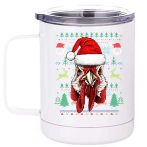 Chicken Ugly Christmas Santa Hat Xmas Boys Girls Cool Gift 12 oz Stainless Steel Tumbler Cup