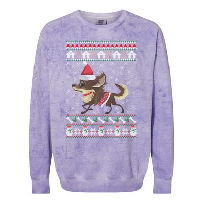 Chihuahua Ugly Christmas Funny Holiday Dog Lover Xmas Gift Funny Gift Colorblast Crewneck Sweatshirt