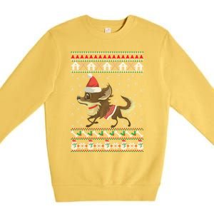 Chihuahua Ugly Christmas Funny Holiday Dog Lover Xmas Gift Funny Gift Premium Crewneck Sweatshirt