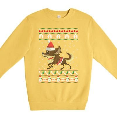 Chihuahua Ugly Christmas Funny Holiday Dog Lover Xmas Gift Funny Gift Premium Crewneck Sweatshirt