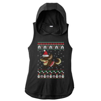 Chihuahua Ugly Christmas Funny Holiday Dog Lover Xmas Gift Funny Gift Ladies PosiCharge Tri-Blend Wicking Draft Hoodie Tank