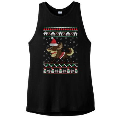 Chihuahua Ugly Christmas Funny Holiday Dog Lover Xmas Gift Funny Gift Ladies PosiCharge Tri-Blend Wicking Tank