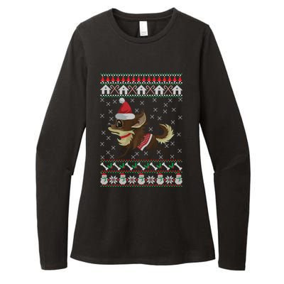 Chihuahua Ugly Christmas Funny Holiday Dog Lover Xmas Gift Funny Gift Womens CVC Long Sleeve Shirt