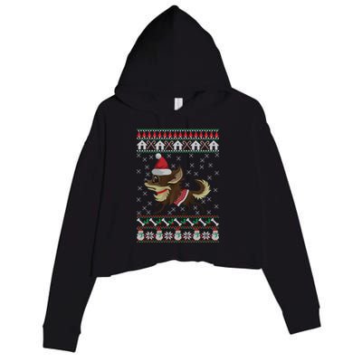 Chihuahua Ugly Christmas Funny Holiday Dog Lover Xmas Gift Funny Gift Crop Fleece Hoodie