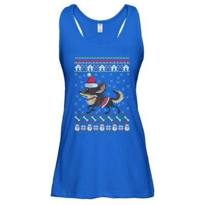 Chihuahua Ugly Christmas Funny Holiday Dog Lover Xmas Gift Funny Gift Ladies Essential Flowy Tank