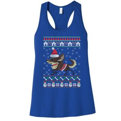 Chihuahua Ugly Christmas Funny Holiday Dog Lover Xmas Gift Funny Gift Women's Racerback Tank