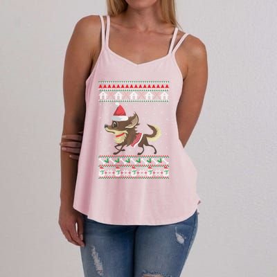 Chihuahua Ugly Christmas Funny Holiday Dog Lover Xmas Gift Funny Gift Women's Strappy Tank