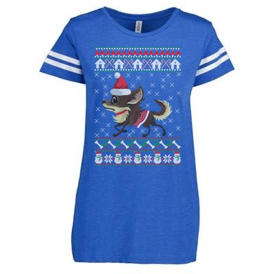 Chihuahua Ugly Christmas Funny Holiday Dog Lover Xmas Gift Funny Gift Enza Ladies Jersey Football T-Shirt