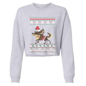 Chihuahua Ugly Christmas Funny Holiday Dog Lover Xmas Gift Funny Gift Cropped Pullover Crew