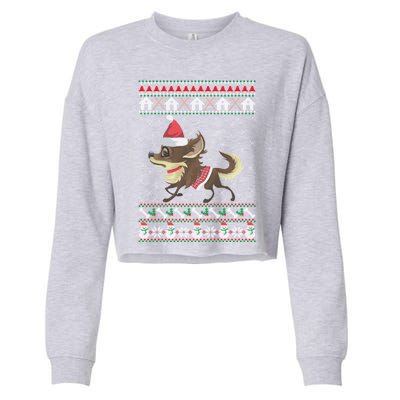 Chihuahua Ugly Christmas Funny Holiday Dog Lover Xmas Gift Funny Gift Cropped Pullover Crew