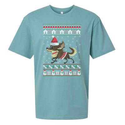 Chihuahua Ugly Christmas Funny Holiday Dog Lover Xmas Gift Funny Gift Sueded Cloud Jersey T-Shirt