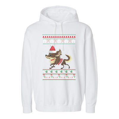 Chihuahua Ugly Christmas Funny Holiday Dog Lover Xmas Gift Funny Gift Garment-Dyed Fleece Hoodie