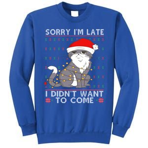 Cat Ugly Christmas Sweater Ideas Sorry Im Late I DidnT Want Gift Sweatshirt