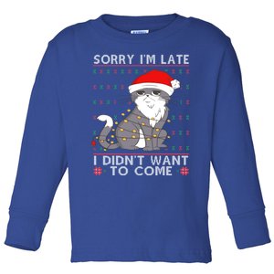 Cat Ugly Christmas Sweater Ideas Sorry Im Late I DidnT Want Cool Gift Toddler Long Sleeve Shirt