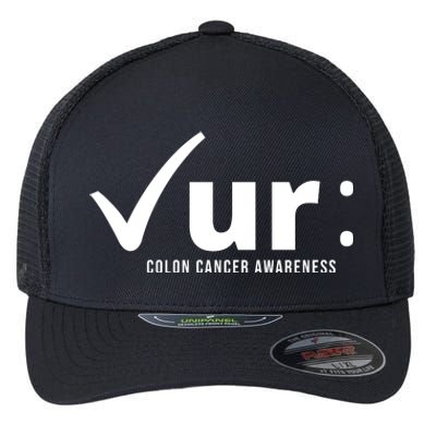 Check Ur Colon Cancer Awareness Flexfit Unipanel Trucker Cap