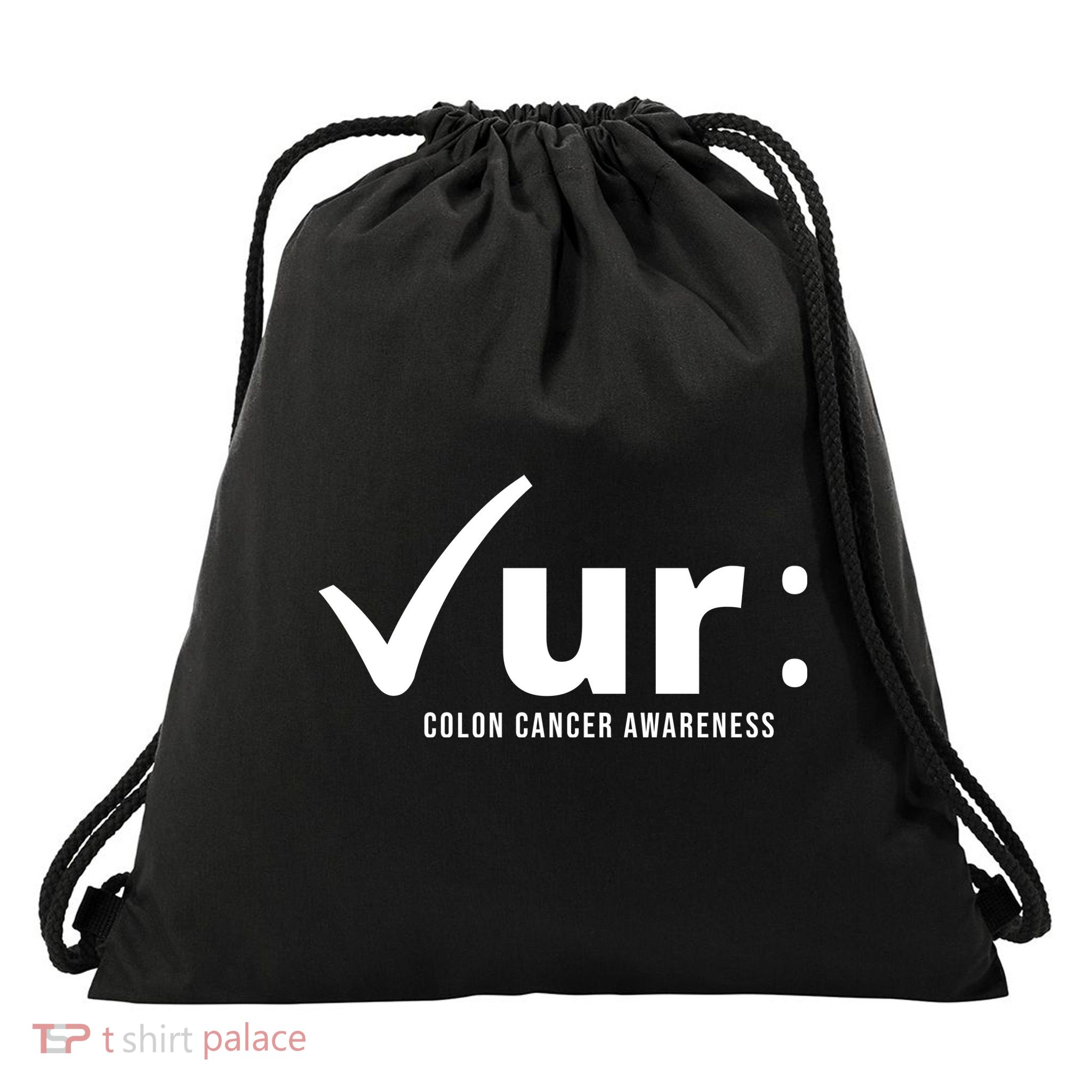 Check Ur Colon Cancer Awareness Drawstring Bag