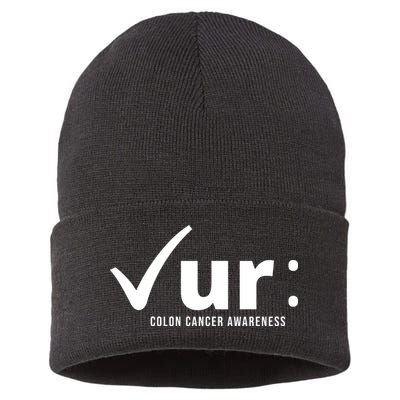 Check Ur Colon Cancer Awareness Sustainable Knit Beanie