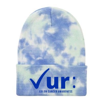 Check Ur Colon Cancer Awareness Tie Dye 12in Knit Beanie