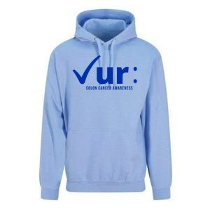 Check Ur Colon Cancer Awareness Unisex Surf Hoodie