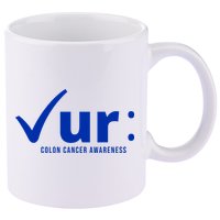 Check Ur Colon Cancer Awareness 11oz C Handle Ceramic Mug