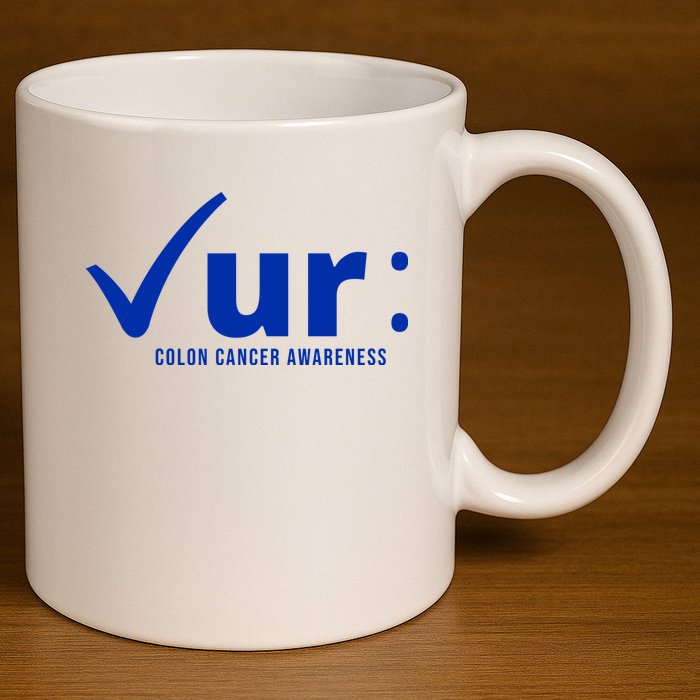 Check Ur Colon Cancer Awareness 11oz C Handle Ceramic Mug