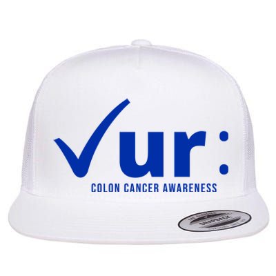 Check Ur Colon Cancer Awareness Flat Bill Trucker Hat