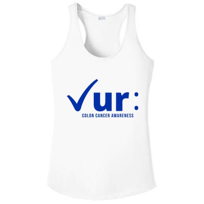 Check Ur Colon Cancer Awareness Ladies PosiCharge Competitor Racerback Tank