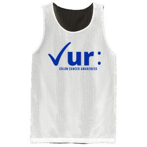 Check Ur Colon Cancer Awareness Mesh Reversible Basketball Jersey Tank