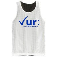 Check Ur Colon Cancer Awareness Mesh Reversible Basketball Jersey Tank