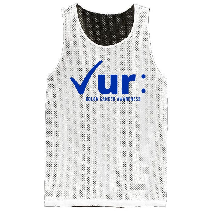 Check Ur Colon Cancer Awareness Mesh Reversible Basketball Jersey Tank