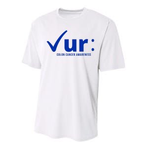 Check Ur Colon Cancer Awareness Performance Sprint T-Shirt