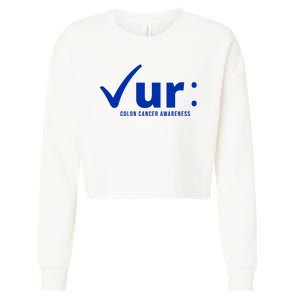 Check Ur Colon Cancer Awareness Cropped Pullover Crew