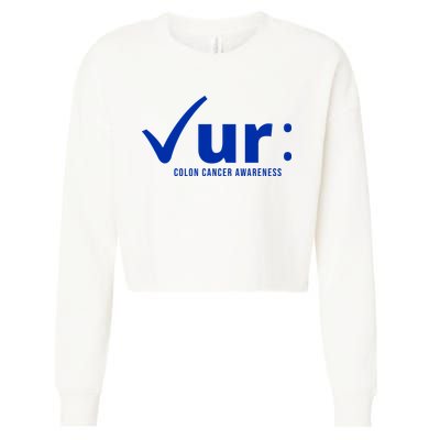 Check Ur Colon Cancer Awareness Cropped Pullover Crew