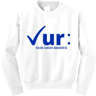 Check Ur Colon Cancer Awareness Kids Sweatshirt