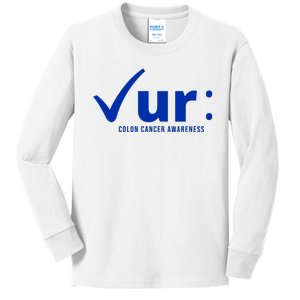 Check Ur Colon Cancer Awareness Kids Long Sleeve Shirt