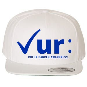 Check Ur Colon Cancer Awareness Wool Snapback Cap