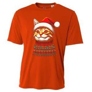 Cat Ugly Christmas Sweater Pajamas  Cooling Performance Crew T-Shirt