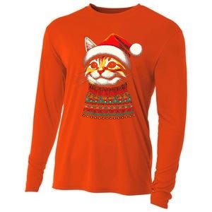 Cat Ugly Christmas Sweater Pajamas  Cooling Performance Long Sleeve Crew