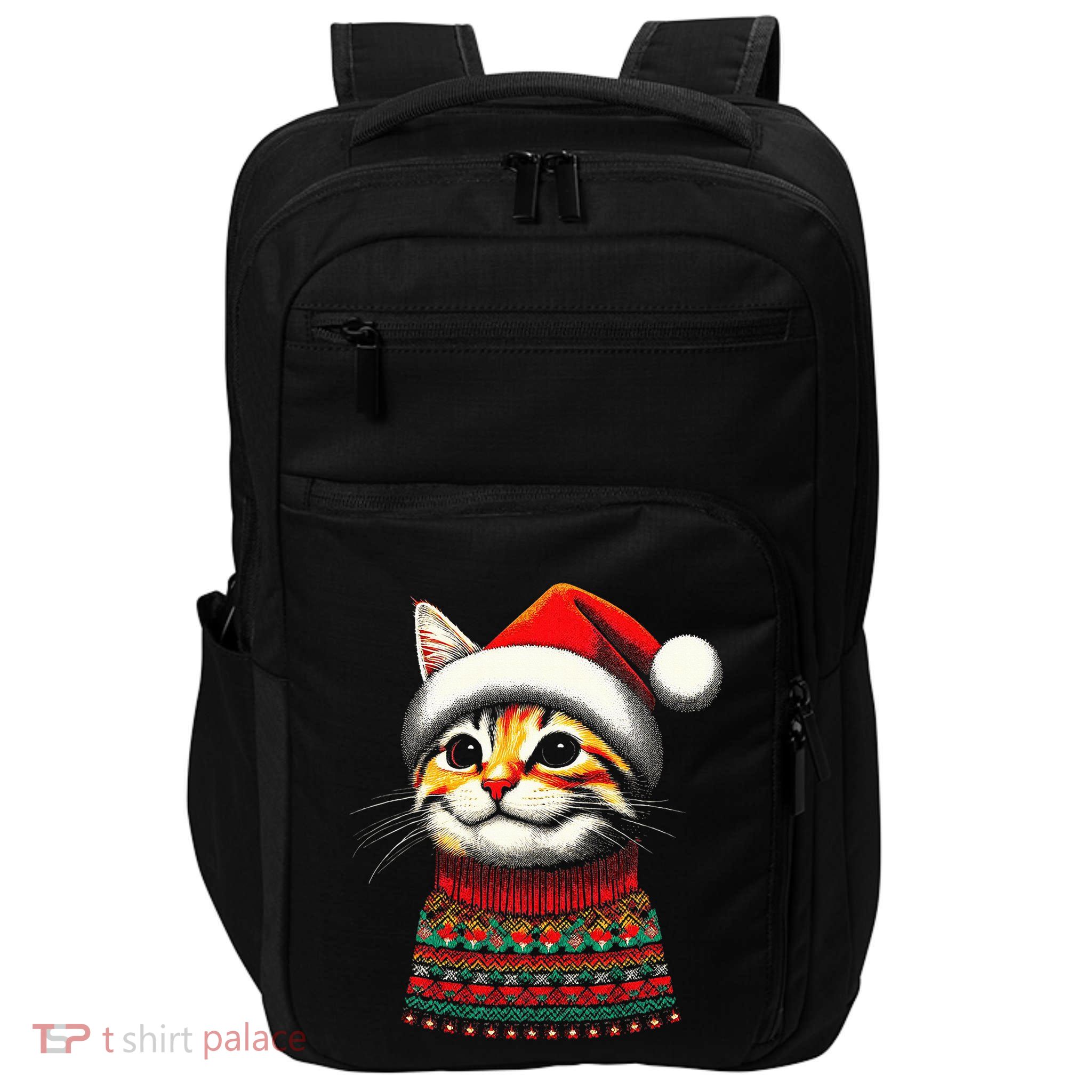 Cat Ugly Christmas Sweater Pajamas  Impact Tech Backpack